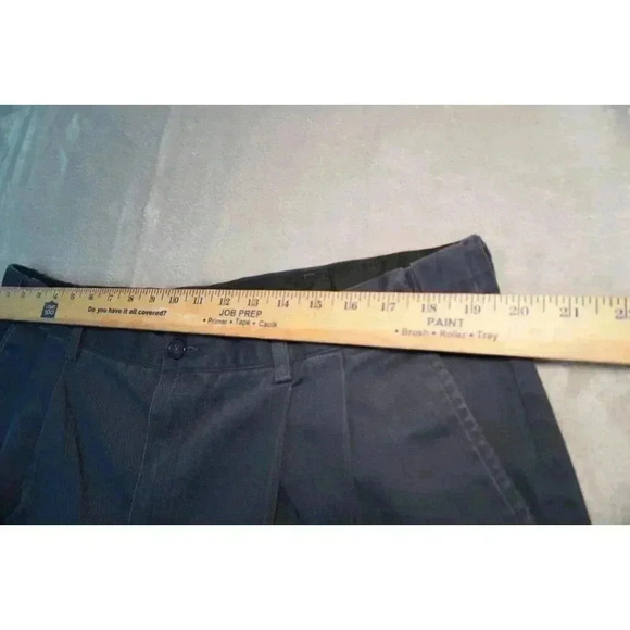 LL Bean Jeans Men's 40x30 Comfort Waist Flannel Lined Navy Blue Chino Pants - Picture 9 of 16